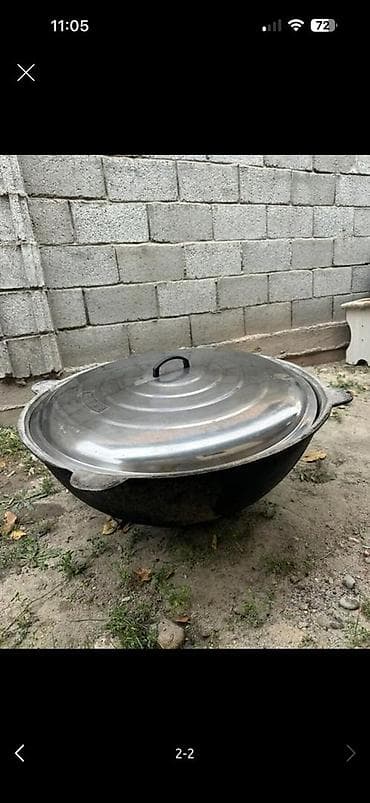 Казан большой, с крышкой 80 литров - Материал: литой металл at lalafo.kg Казан большой, с крышкой 80 литров - Материал: литой металл