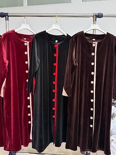 Уютные велюровые халаты на пуговицах - Материал: мягкий велюр с at lalafo.kg Уютные велюровые халаты на пуговицах - Материал: мягкий велюр с