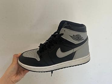 Nike Air Jordan 1 High, цветовая схема Black/Grey. - Высокие at lalafo.kg Nike Air Jordan 1 High, цветовая схема Black/Grey. - Высокие