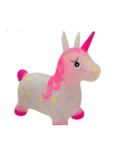 Надувная прыгалка-единорог для детей - Яркий дизайн: розово-белый lalafo.kg да Надувная прыгалка-единорог для детей - Яркий дизайн: розово-белый