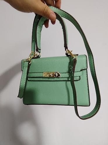 Миниатюрная женская сумка-топ-хендл мятного цвета - Формат at lalafo.kg Миниатюрная женская сумка-топ-хендл мятного цвета - Формат