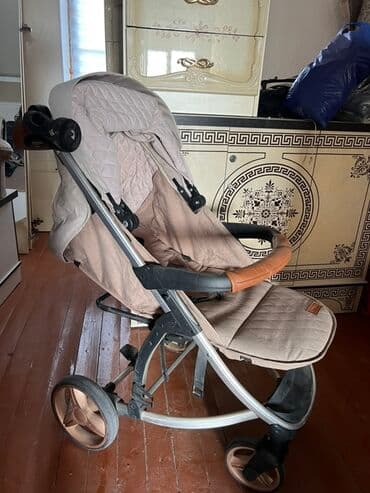 Коляска, цвет - Коричневый, Б/у at lalafo.kg Коляска, цвет - Коричневый, Б/у