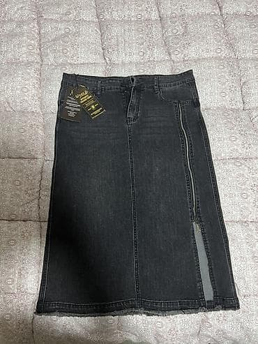 Юбка, Модель юбки: Прямая, Миди, Джинс, По талии at lalafo.kg Юбка, Модель юбки: Прямая, Миди, Джинс, По талии