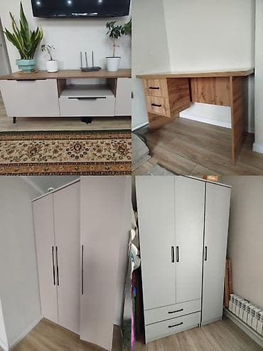 Спальный гарнитур, Б/у, Тумба, Кыргызстан, ДСП, Самовывоз, цвет - Серый at lalafo.kg Спальный гарнитур, Б/у, Тумба, Кыргызстан, ДСП, Самовывоз, цвет - Серый