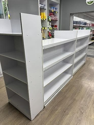 Торговый островной стеллаж (двусторонний) - Материал: ЛДСП, белый at lalafo.kg Торговый островной стеллаж (двусторонний) - Материал: ЛДСП, белый