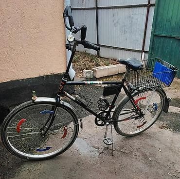 Городской велосипед с багажной корзиной - Классическая стальная рама at lalafo.kg Городской велосипед с багажной корзиной - Классическая стальная рама