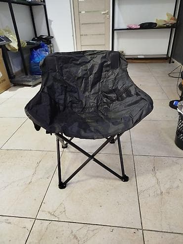 Походный складной стул, Новый, Другой материал, цвет - Черный at lalafo.kg Походный складной стул, Новый, Другой материал, цвет - Черный