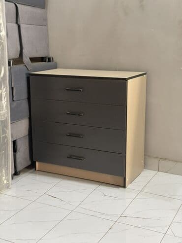 Комод для одежды, Без зеркала, ЛДСП, цвет - Серый at lalafo.kg Комод для одежды, Без зеркала, ЛДСП, цвет - Серый