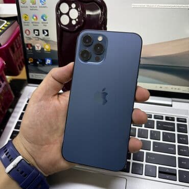 IPhone 12 Pro Max, Б/у, 128 ГБ, Синий, Чехол, 84 % at lalafo.kg IPhone 12 Pro Max, Б/у, 128 ГБ, Синий, Чехол, 84 %