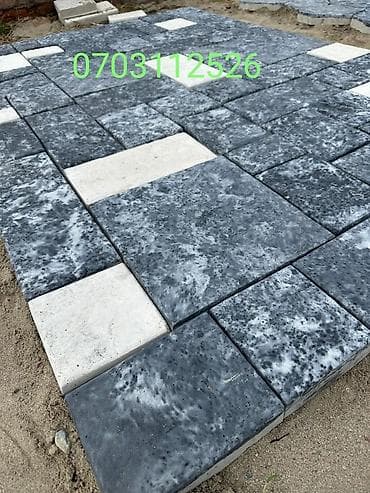 Тротуардык плитка: Тротуарная плитка (вибролитьё), серо-белая «мраморная» фактура - lalafo.kg да — 2 Тротуардык плитка: Тротуарная плитка (вибролитьё), серо-белая «мраморная» фактура - — 2