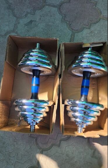 Разборные гантели с хромированными дисками (пара) - Конструкция at lalafo.kg Разборные гантели с хромированными дисками (пара) - Конструкция