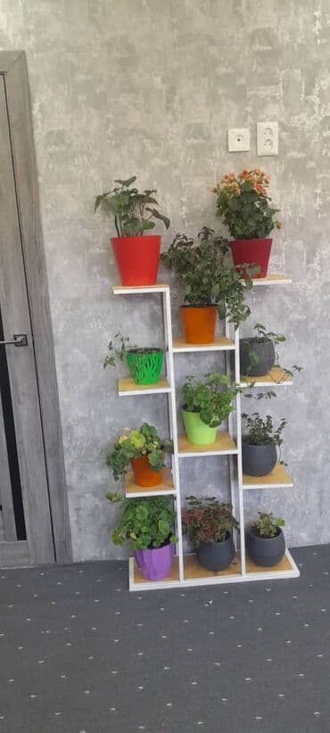 Полка для цветов, Дерево at lalafo.kg Полка для цветов, Дерево