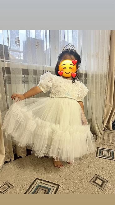 Детское платье, цвет - Белый, Б/у at lalafo.kg Детское платье, цвет - Белый, Б/у