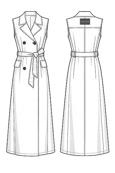 Платье-жилет Max Mara из денима - Модель: двубортное платье-жилет без at lalafo.kg Платье-жилет Max Mara из денима - Модель: двубортное платье-жилет без