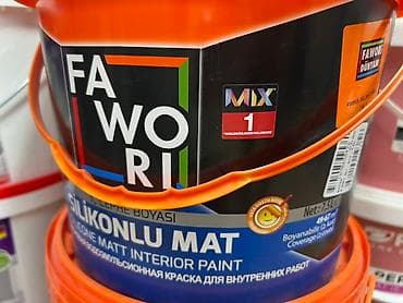 Краска для внутренних работ Favory Silikonlu Mat. Матовая краска на at lalafo.kg Краска для внутренних работ Favory Silikonlu Mat. Матовая краска на