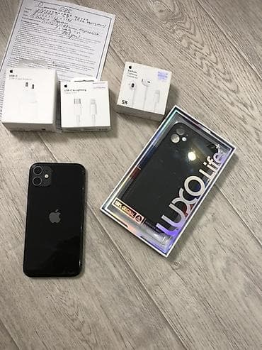 IPhone 11, Б/у, 64 ГБ, Черный, Наушники, 80 % at lalafo.kg IPhone 11, Б/у, 64 ГБ, Черный, Наушники, 80 %