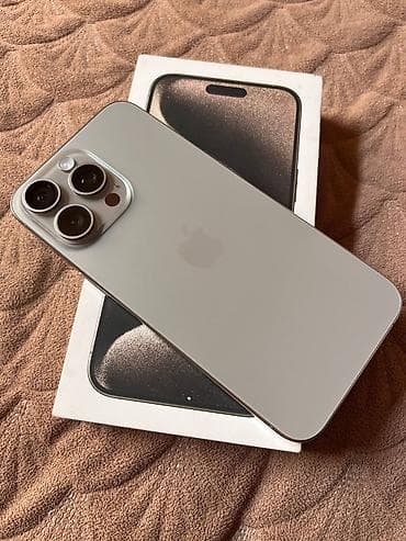 IPhone 15 Pro Max, Б/у, 256 ГБ, Natural Titanium, Чехол, Кабель, Коробка, 85 % at lalafo.kg IPhone 15 Pro Max, Б/у, 256 ГБ, Natural Titanium, Чехол, Кабель, Коробка, 85 %