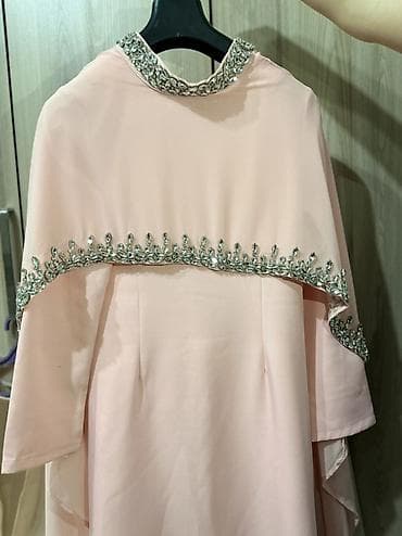 Нежное вечернее платье-абайя пудрово-розового цвета. - Свободный at lalafo.kg — 1 Нежное вечернее платье-абайя пудрово-розового цвета. - Свободный — 1