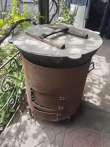 Казан с очагом для приготовления на открытом огне - Объем казана at lalafo.kg Казан с очагом для приготовления на открытом огне - Объем казана