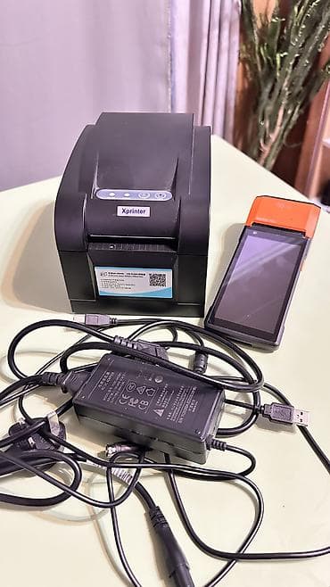 Смарт‑терминал с чековым принтером + настольный термопринтер этикеток lalafo.kg да — 1 Смарт‑терминал с чековым принтером + настольный термопринтер этикеток — 1