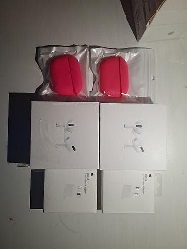 Apple AirPods Pro + аксессуары - Беспроводные наушники Apple AirPods at lalafo.kg Apple AirPods Pro + аксессуары - Беспроводные наушники Apple AirPods