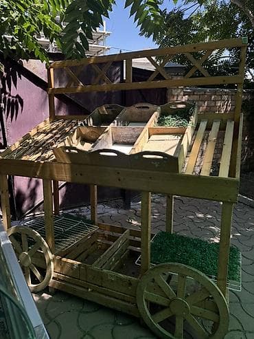 Уличная деревянная торговая тележка-витрина Для фруктов и овощей - at lalafo.kg Уличная деревянная торговая тележка-витрина Для фруктов и овощей -