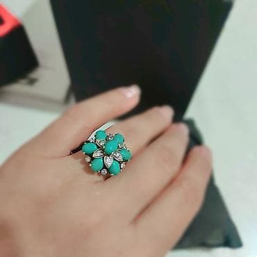 Шакек, Коктейл шакеги, Үлгүсү 925, Аялдарга, Бирюза, Фианит, Колдонулган lalafo.kg да — 2 Шакек, Коктейл шакеги, Үлгүсү 925, Аялдарга, Бирюза, Фианит, Колдонулган — 2