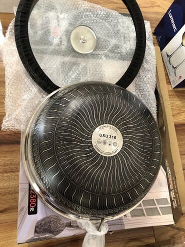 Сковорода вок usu 316 сталь, диаметр 32, новая. Цена 2800. Подходит at lalafo.kg Сковорода вок usu 316 сталь, диаметр 32, новая. Цена 2800. Подходит