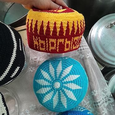 Шапка, Пряжа, Осень-весна, Вязаная модель at lalafo.kg Шапка, Пряжа, Осень-весна, Вязаная модель