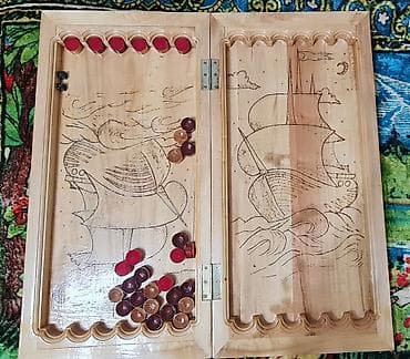 Нарды деревянные, ручная работа. размер коробки где-то 30×50 - at lalafo.kg Нарды деревянные, ручная работа. размер коробки где-то 30×50 -