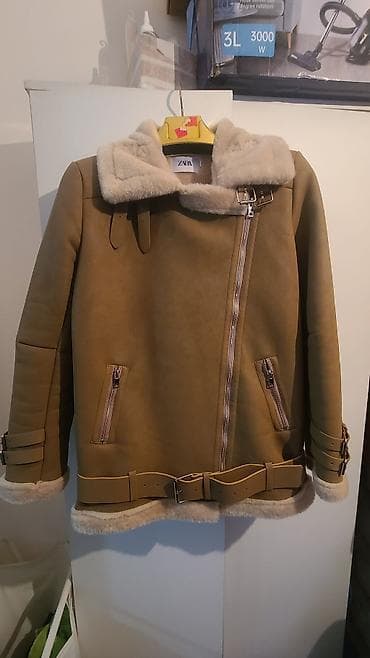 Женская куртка-дубленка ZARA - Цвет: теплый беж/карамель с at lalafo.kg Женская куртка-дубленка ZARA - Цвет: теплый беж/карамель с