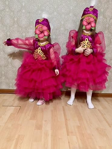 Детские карнавальные/национальные платья в ярко‑малиновом цвете at lalafo.kg Детские карнавальные/национальные платья в ярко‑малиновом цвете