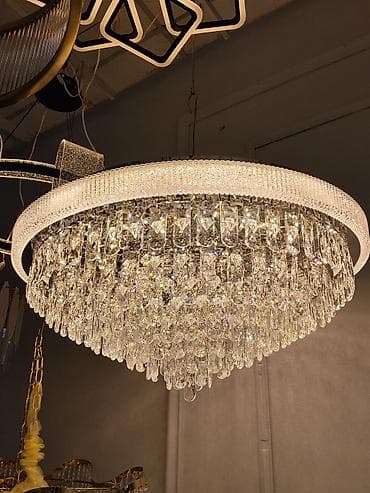 Кристальная потолочная люстра с LED-подсветкой по кольцу - Тип lalafo.kg да Кристальная потолочная люстра с LED-подсветкой по кольцу - Тип