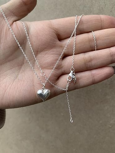 Күмүш сөйкөлөр: Подвеска-цепочка из серебра с кулоном «сердце». - Материал: серебро - lalafo.kg да — 3 Күмүш сөйкөлөр: Подвеска-цепочка из серебра с кулоном «сердце». - Материал: серебро - — 3
