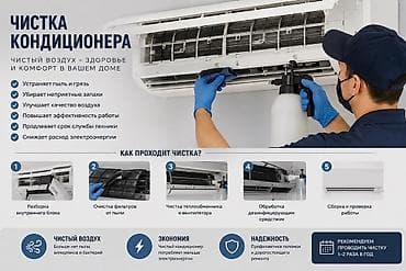 Профессиональная чистка кондиционеров Что даёт чистка: - Удаление at lalafo.kg Профессиональная чистка кондиционеров Что даёт чистка: - Удаление