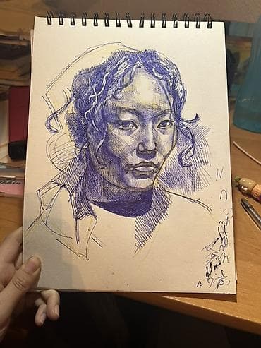 Портреты и зарисовки шариковой ручкой на бумаге - Авторские портреты at lalafo.kg Портреты и зарисовки шариковой ручкой на бумаге - Авторские портреты