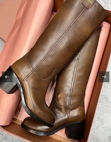 Сапоги, 36, Miu Miu, Новый, цвет - Коричневый at lalafo.kg Сапоги, 36, Miu Miu, Новый, цвет - Коричневый