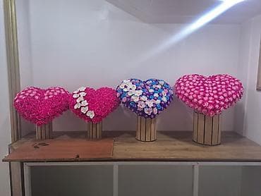 Бонбоньерки: Сердце из роз на подставке - Объёмная композиция в форме сердца at lalafo.kg — 2 Бонбоньерки: Сердце из роз на подставке - Объёмная композиция в форме сердца — 2