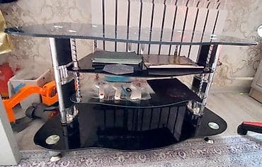 Ашкана үчүн тумбалар: Телевизордун шкаф жана стенди, Полго орнотулма, Айнек, түсү - Кара lalafo.kg да — 1 Ашкана үчүн тумбалар: Телевизордун шкаф жана стенди, Полго орнотулма, Айнек, түсү - Кара — 1