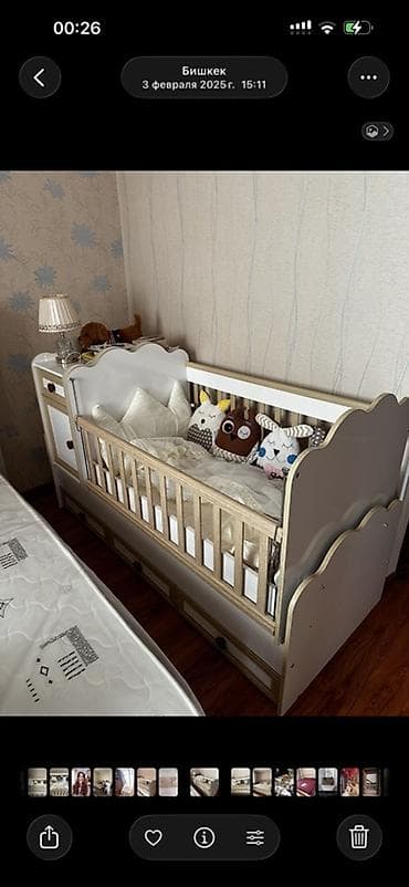 Детская кровать трансформер, Другой тип, цвет - Белый at lalafo.kg Детская кровать трансформер, Другой тип, цвет - Белый