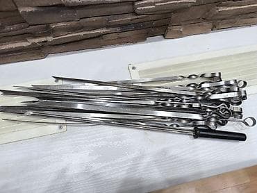 Набор шампуров для шашлыка + кочерга/шампур-вертело с ручкой. - at lalafo.kg Набор шампуров для шашлыка + кочерга/шампур-вертело с ручкой. -