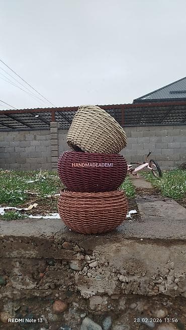 Плетёные кашпо ручной работы HANDMADEADEMI - Материал: бумажная лоза at lalafo.kg — 2 Плетёные кашпо ручной работы HANDMADEADEMI - Материал: бумажная лоза — 2