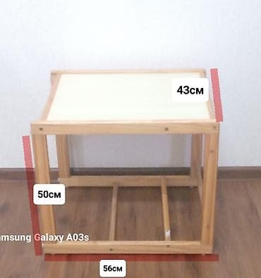 Стол для ребёнка без стульчика. Высота 50см, длина 56см×ширина 43см at lalafo.kg Стол для ребёнка без стульчика. Высота 50см, длина 56см×ширина 43см
