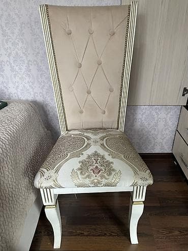 Стул с высоким мягким спинкой в классическом стиле - Каркас из at lalafo.kg Стул с высоким мягким спинкой в классическом стиле - Каркас из