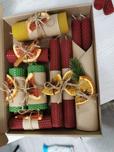 Наборы декоративных свечей из вощины Описание: - Ручная работа из at lalafo.kg Наборы декоративных свечей из вощины Описание: - Ручная работа из