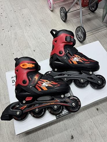 Роликовые коньки раздвижные (4 колеса в линию) - Тип lalafo.kg да Роликовые коньки раздвижные (4 колеса в линию) - Тип