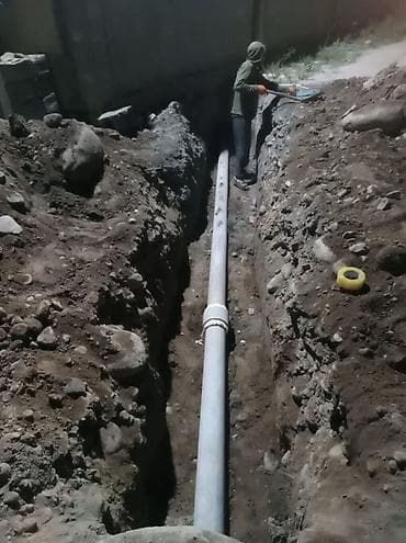Монтаж наружных инженерных сетей: водопровод и канализация - Рытьё at lalafo.kg Монтаж наружных инженерных сетей: водопровод и канализация - Рытьё