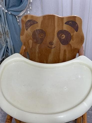 Детский трансформируемый стульчик для кормления из дерева с рисунком lalafo.kg да — 2 Детский трансформируемый стульчик для кормления из дерева с рисунком — 2