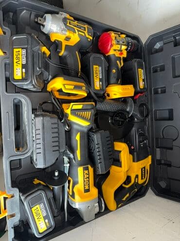 Набор 4в1 Набор аккумуляторного инструмента KASON в кейсе. В at lalafo.kg Набор 4в1 Набор аккумуляторного инструмента KASON в кейсе. В