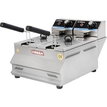 Фритюрница двойная 5+5л Новая Мощность 5 кВт Производитель Görkem at lalafo.kg Фритюрница двойная 5+5л Новая Мощность 5 кВт Производитель Görkem